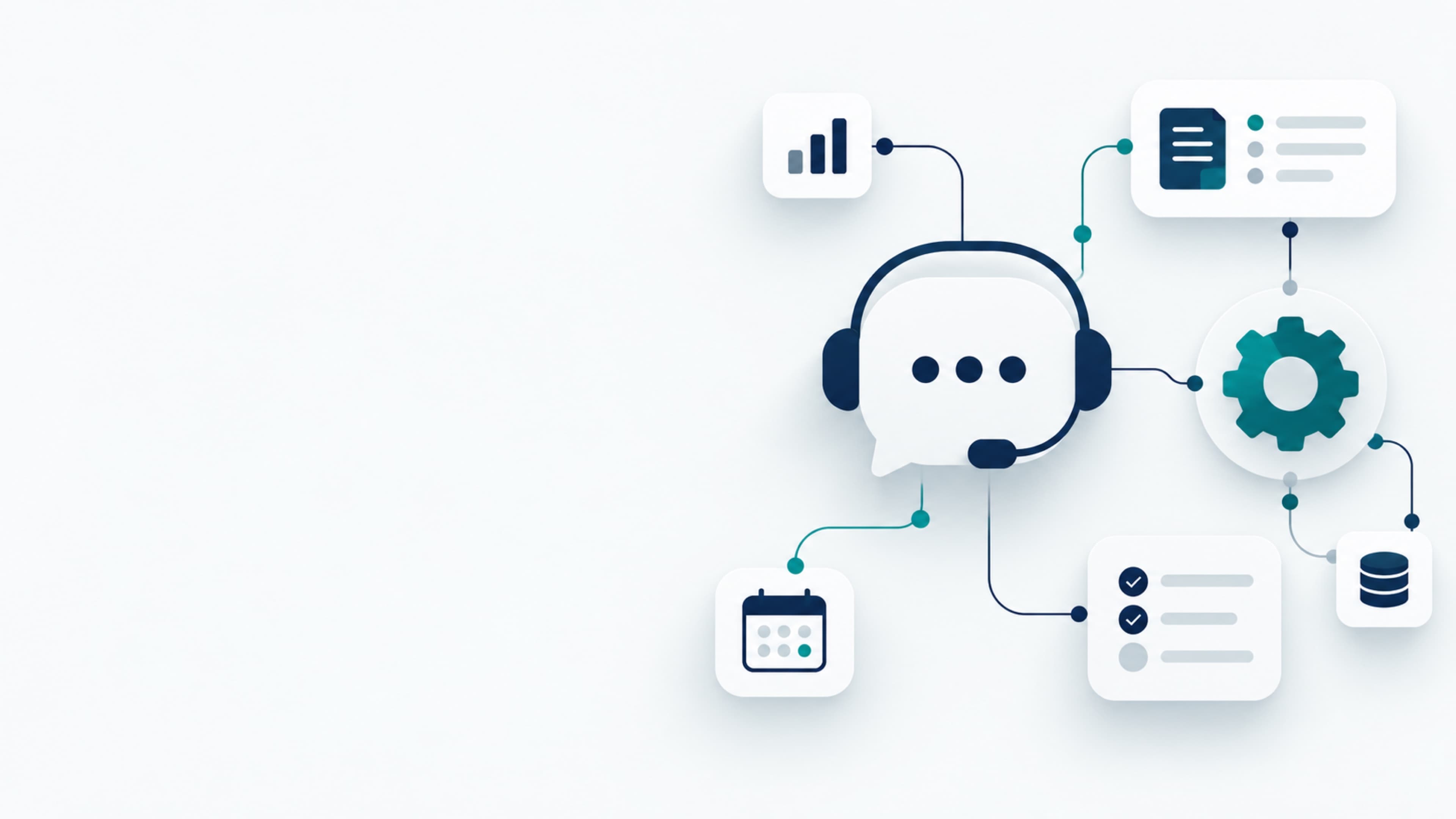 Abstract illustration of an automated support agent workflow